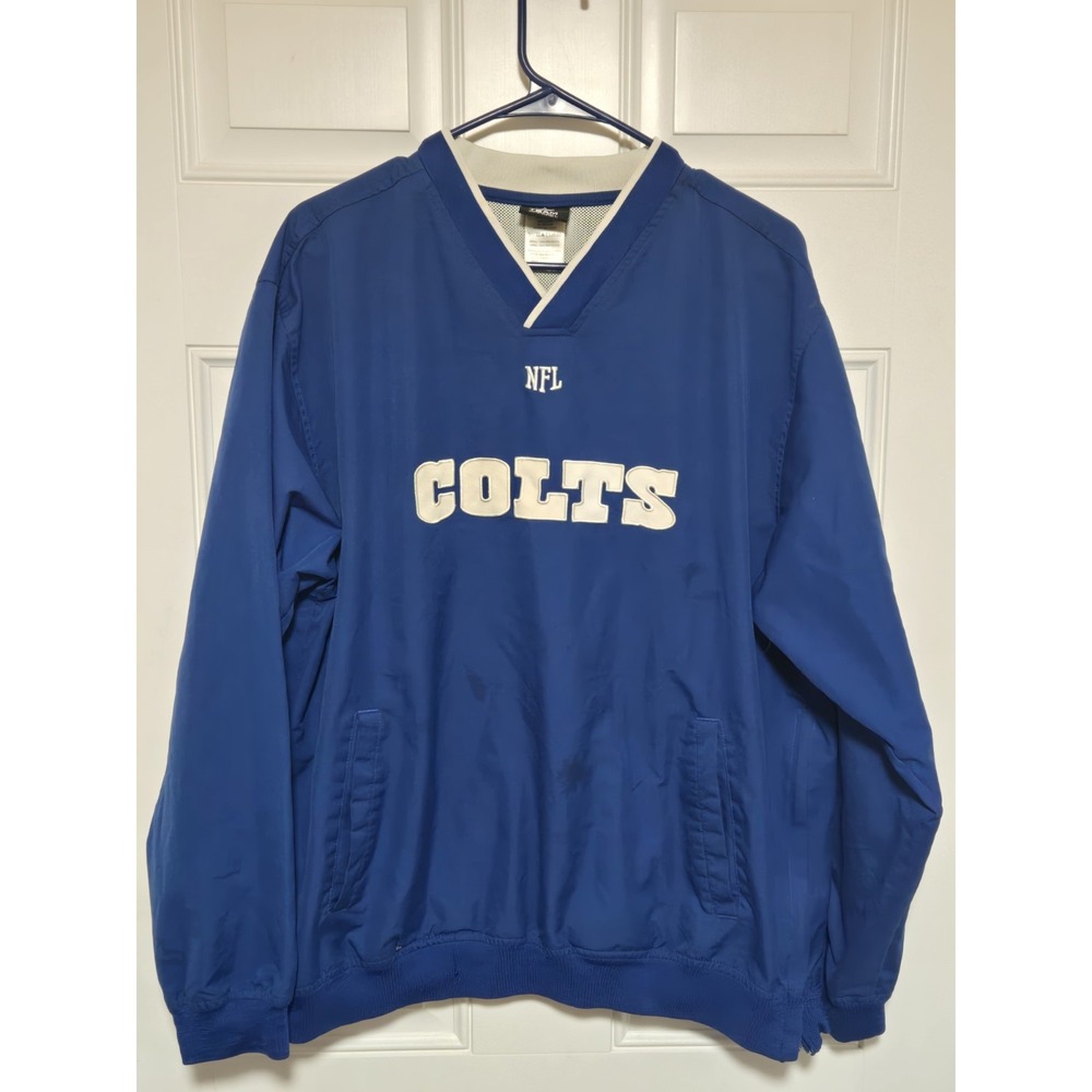 Indianapolis Colts NFL Pullover Jacket Mens Sz Medium Windbreaker Coat